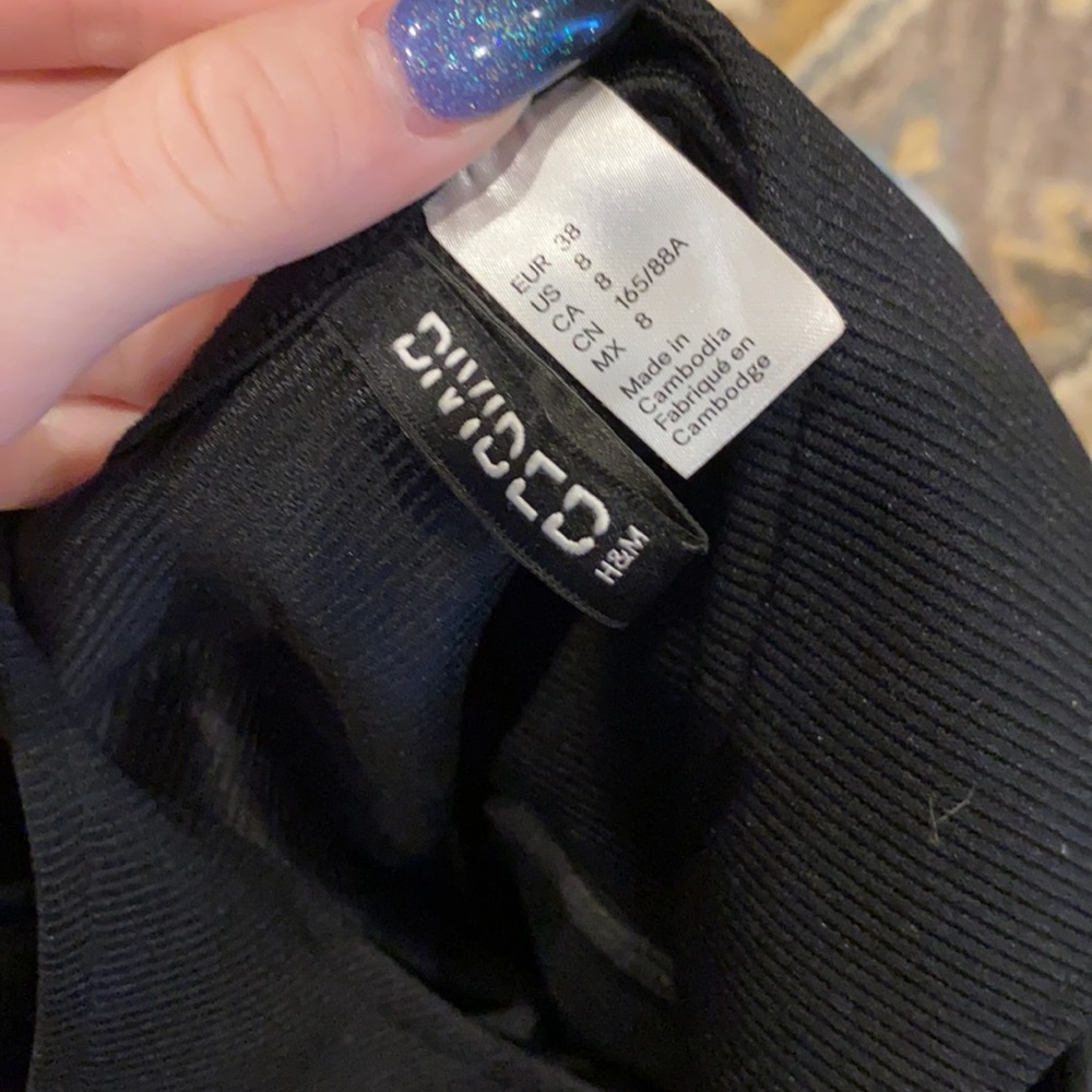 Fit and flare black ribbed dress from H&M